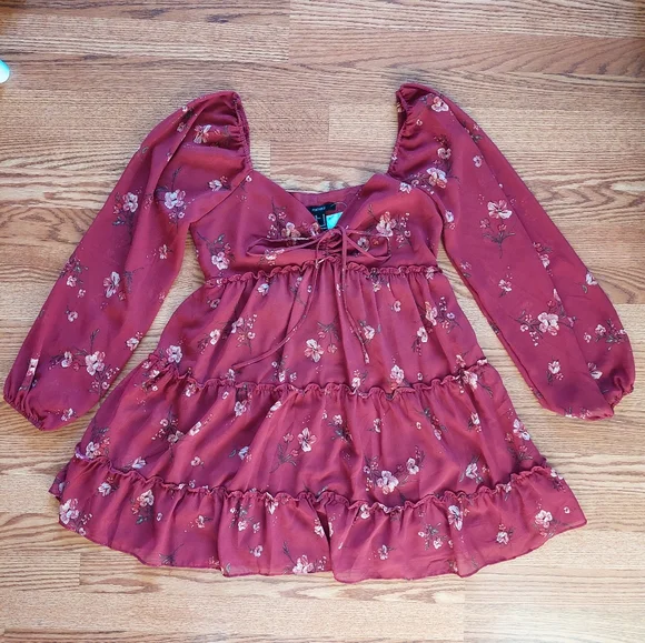 blue dress for baby girl Burgundy Bodycon Dress by Forever 21 main image 0